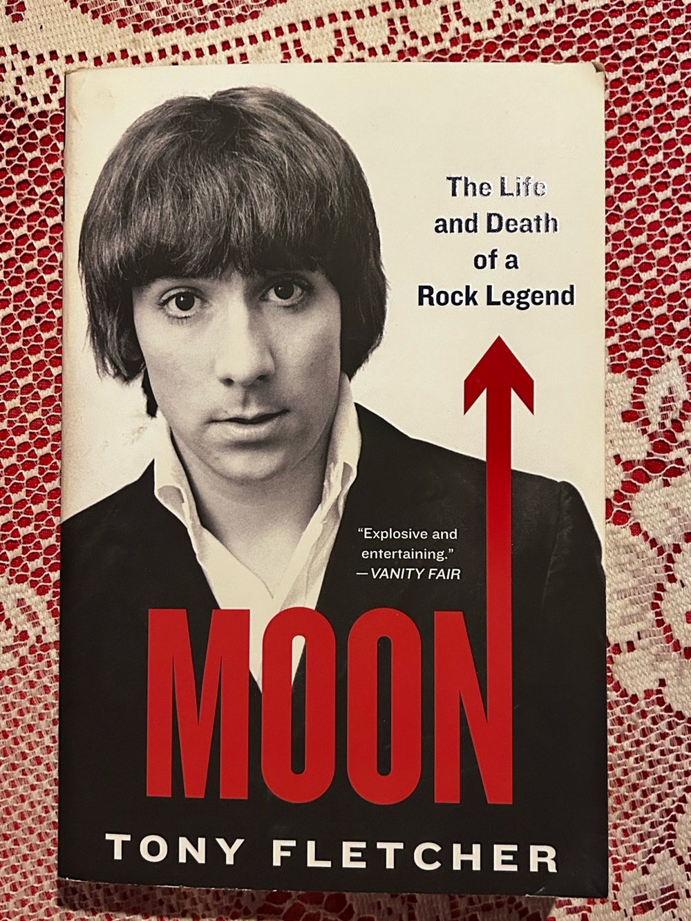 MOON by Tony Fletcher - Red & Black Book Cover